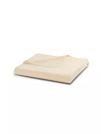 BIEDERLACK | Wohndecke Plaid 150x200cm OVERLOCK-STICH Pearl Oatmeal | 